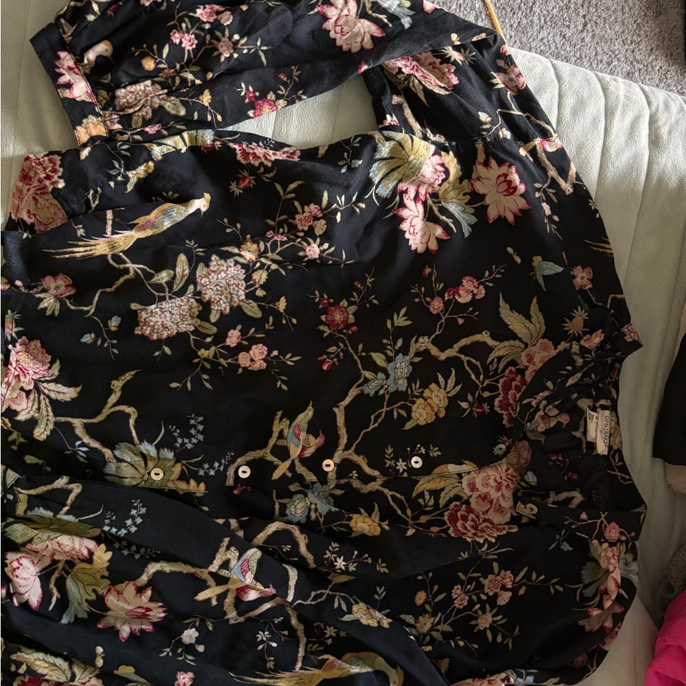 Chic Black Floral Blouse
